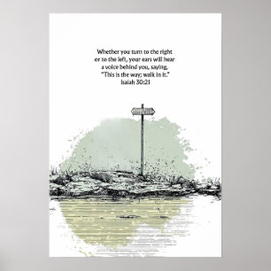 Jesaja 30:21 Christliche Wandkunst Glaubensdekorat Poster
