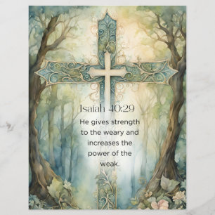 Jesaja 40:29 Bibelvers Kreuz Christliche Ermutigun Flyer