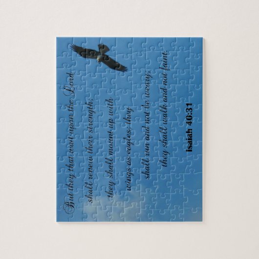 Jesaja 40:31 Aber sie, die auf den Herrn warten.. Puzzle (Vertikal)