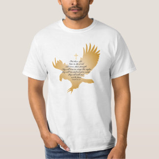 Jesaja-40:31 Schrift mit Eagle und Kreuz T-Shirt