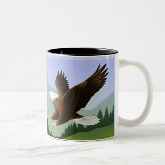 Jesaja-40:31 Scripture-hochfliegende Adler-Tasse Zweifarbige Tasse (Rechts)