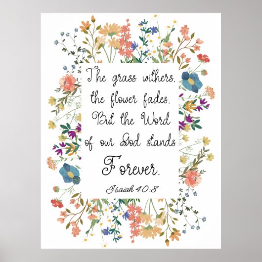 Jesaja 40:8 Das Wort Gottes steht für immer Poster (Vorne)