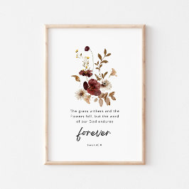 Jesaja 40:8 Florales Bibelplakat – Das Wort bleibt Poster