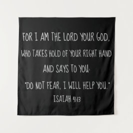 Jesaja-41:13 Bibel-Vers-Mitteilungs-Schwarzes Wandteppich