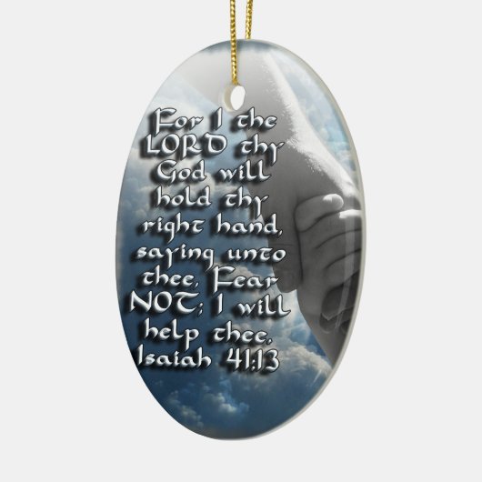 Jesaja-41:13 VERZIERUNG - BILBLE VERS - FURCHT Keramikornament (Links)