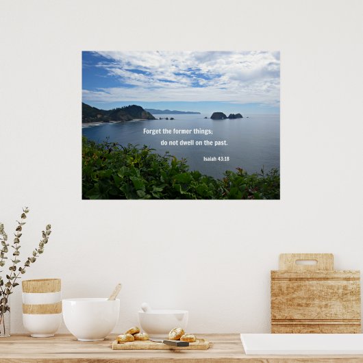 Jesaja 43:18 Vergiss das Erste; nicht... Poster (Küche)