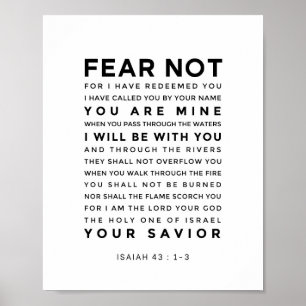 Jesaja 43:1-3 Fürchte dich nicht Poster