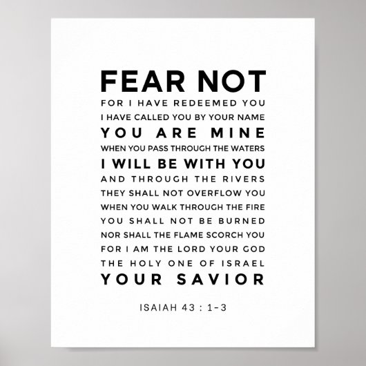 Jesaja 43:1-3 Fürchte dich nicht Poster (Vorne)