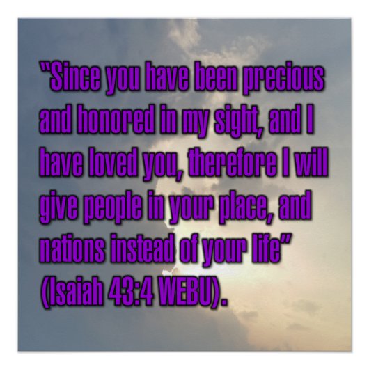 Jesaja 43:4 WEBU Poster (Vorderseite)