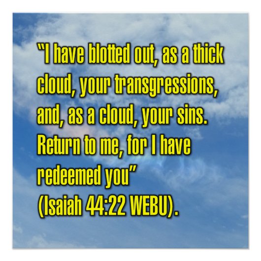 Jesaja 44:22 WEBU Poster (Vorderseite)