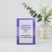 Jesaja 49:16 Siehe, ich habe dich auf dem Begleitkarte (Stehend Vorderseite)