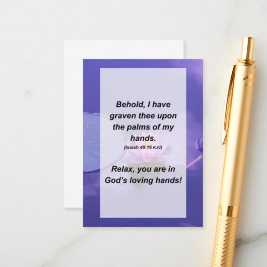 Jesaja 49:16 Siehe, ich habe dich auf dem Begleitkarte (Vorderseite/Rückseite Beispiel)