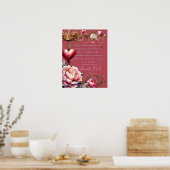 Jesaja 53:5 Heilige Schrift | Wasserfarbe Rosa Poster (Küche)