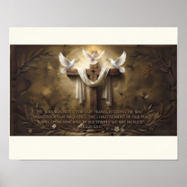 Jesaja 53:5 Kreuzposter | Durch Seine Striemen Poster