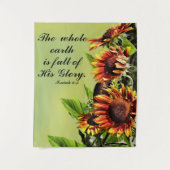 Jesaja-6:3 mit Fotografie der Sonnenblumen Wandteppich (Vorderseite)
