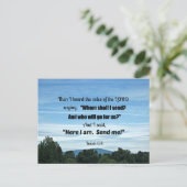 Jesaja 6:8 Dann hörte ich die Stimme des Herrn Postkarte (Stehend Vorderseite)