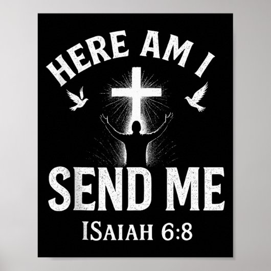 Jesaja 6_8 Hier bin ich, sende mich, christlicher Poster (Vorne)
