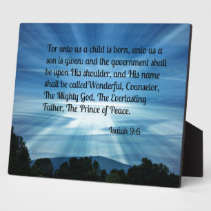 Jesaja 9:6 Denn für uns ist ein Kind geboren... Fotoplatte