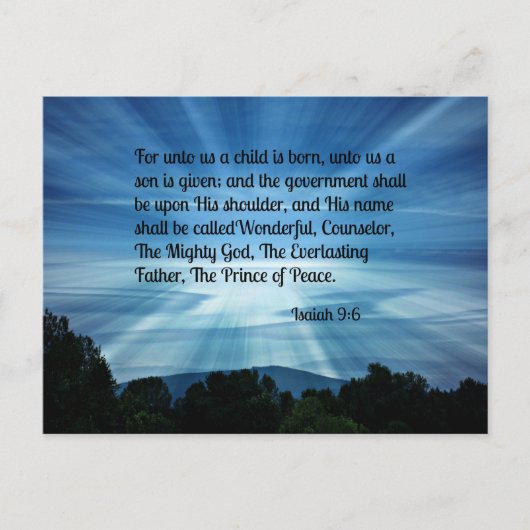Jesaja 9:6 Denn für uns ist ein Kind geboren... Postkarte (Vorderseite)