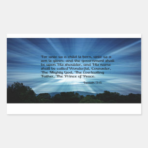 Jesaja 9:6 Denn für uns ist ein Kind geboren... Rechteckiger Aufkleber