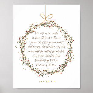 Jesaja 9:6 Denn uns ist ein Kind zu Weihnachten Ch Poster
