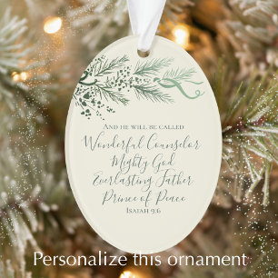 Jesaja 9:6 Personalisiertes modernes Tannen-Weihna Ornament