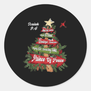 Jesaja 9_6 Und er wird Jesus Weihnachtsbaum C gena Runder Aufkleber