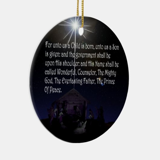 Jesaja-9:6 - VERZIERUNG BETHLEHEM des WEIHNACHTEN7 Keramikornament (Rechts)