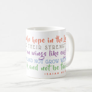 Jesaja-Schrift-Motiv: Fliegen auf Flügeln wie Adle Kaffeetasse
