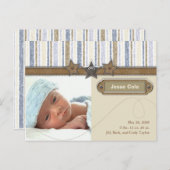 Jesse Cole Birth Ankündigung (Vorne/Hinten)