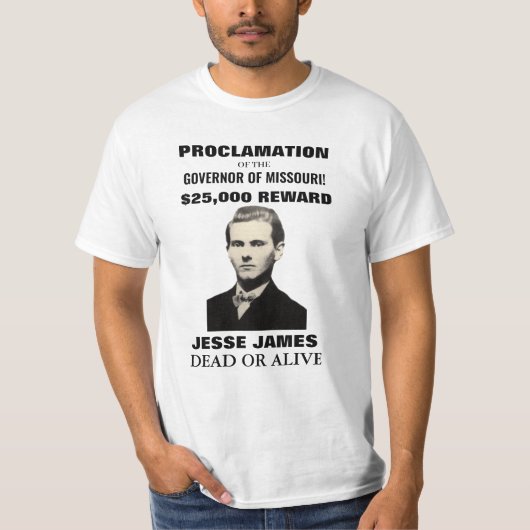 Jesse James $ 25.000 Gewollt Poster Men's T - Shir T-Shirt (Vorderseite)