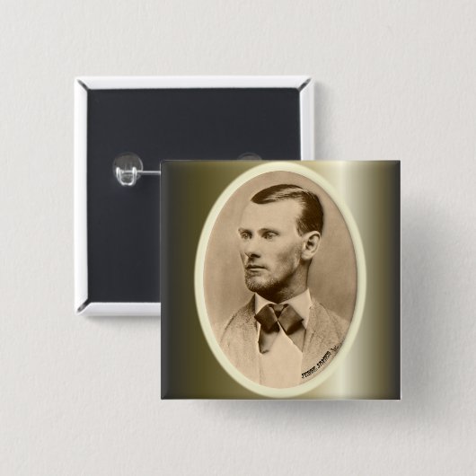Jesse James geächteter Bank-Räuber Button (Vorne & Hinten)