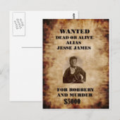 jesse james postkarte (Vorne/Hinten)