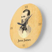 Jesse James Wollte Outlaw 🚨 Wild West USA Große Wanduhr (Winkel)