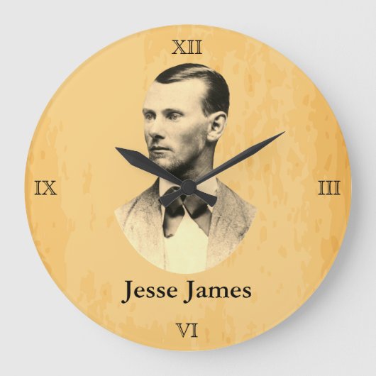 Jesse James Wollte Outlaw 🚨 Wild West USA Große Wanduhr (Vorderseite)