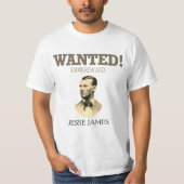 Jesse James Wollte Outlaw 🚨 Wild West USA T-Shirt (Vorderseite)