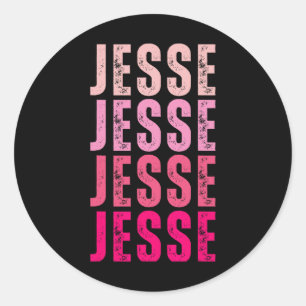 Jesse Personalisiert Name I Liebe Jesse Vintag Runder Aufkleber