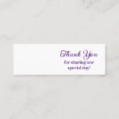 Jesse & Rhoda Purple Floral Wedding Favour Tags (Rückseite)