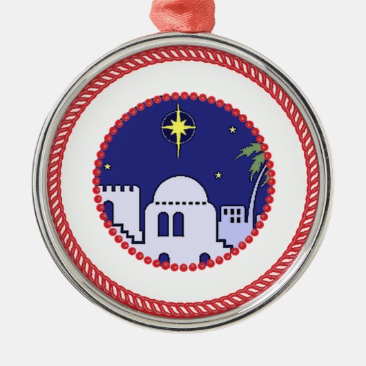 Jesse Tree Bethlehem #1 Silbernes Ornament (Vorne)