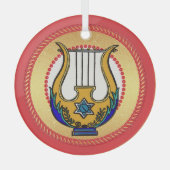 Jesse Tree David's Harp Ornament Aus Glas (Vorderseite)