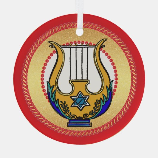 Jesse Tree David's Harp Ornament Aus Glas (Rückseite)