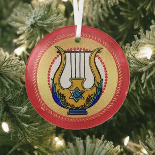Jesse Tree David's Harp Ornament Aus Glas