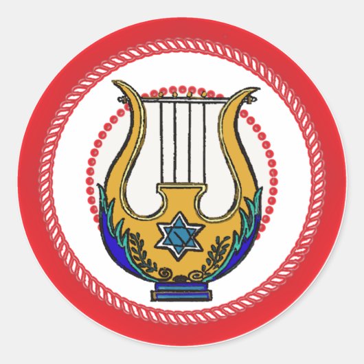 Jesse Tree David's Harp Runder Aufkleber (Vorderseite)