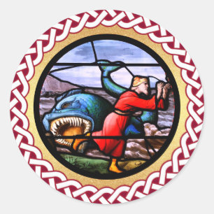 Jesse Tree Jonah and Whale Day 17 Runder Aufkleber