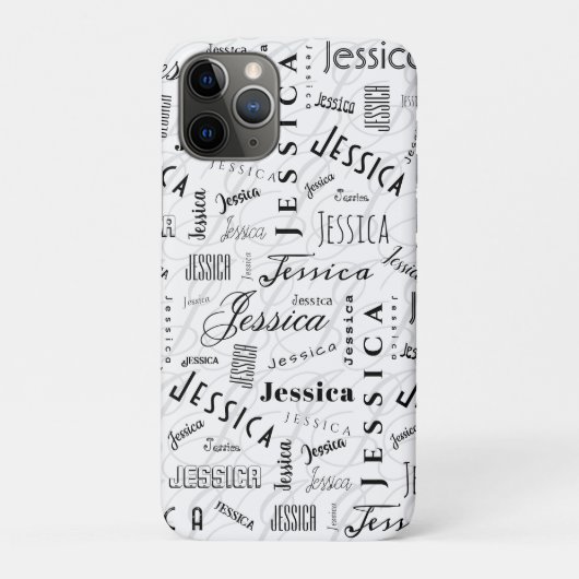 Jessica Custom Name Black White Case-Mate iPhone Hülle (Rückseite)