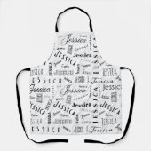 Jessica Custom Name Black White Schürze (Vorderseite)