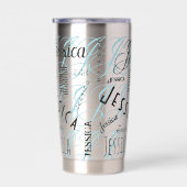 Jessica Custom Name Blue Black Thermobecher (Rechts)