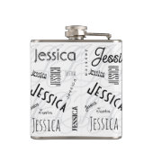 Jessica Custom Name Typography Vinyl Wrapped Flask Flachmann (Rückseite)