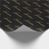 Jessica gold Design Lettering Geschenkpapier (Ecke)