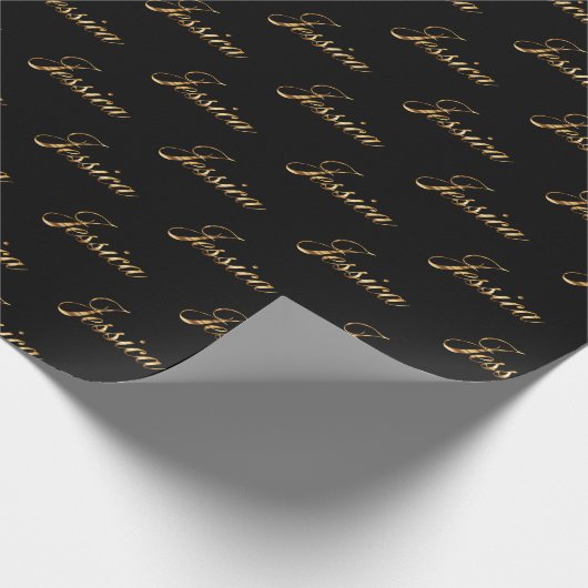 Jessica gold Design Lettering Geschenkpapier (Ecke)